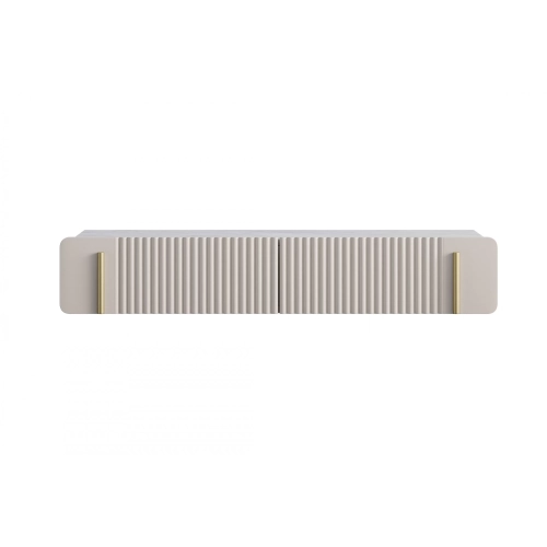 Toaletka Malmi 100 cm wisząca z szufladami - kaszmir / crema bianca / złoty